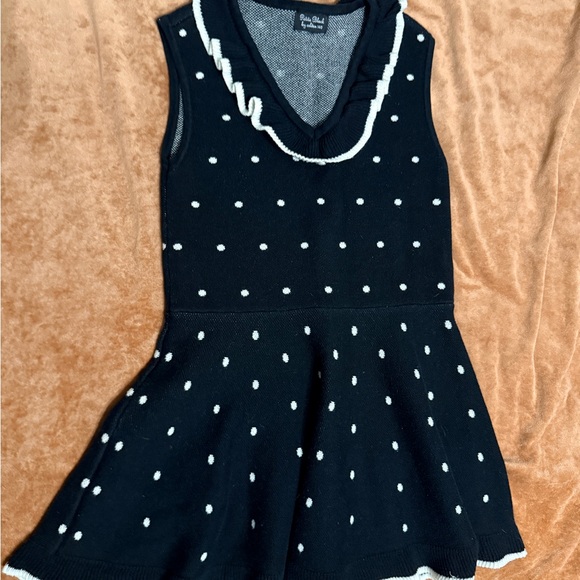 celden Other - Petite Black By Celden 140 Black and White Polka Dot Knit Dress 7-9 years